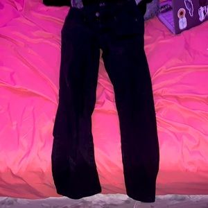 BLACK STRAIGHT LEG GIRL PANTS